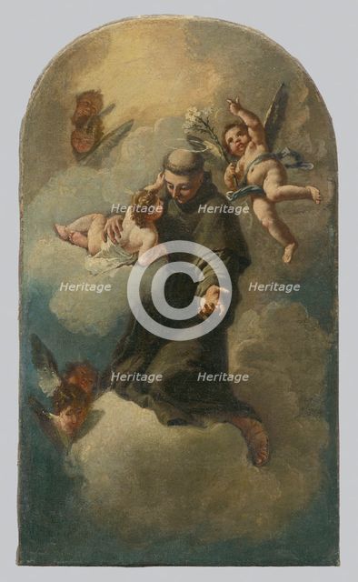 Saint Anthony on a Cloud Surrounded by Angels, 1770-1800. Creator: Unknown.