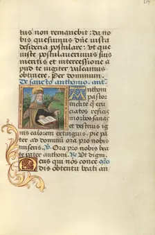 Saint Anthony; Poncher Hours, about 1500. Creator: Master of Jacques de Besancon
