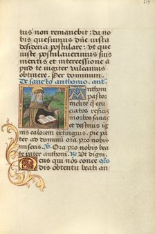 Saint Anthony; Poncher Hours, about 1500. Creator: Master of Jacques de Besancon