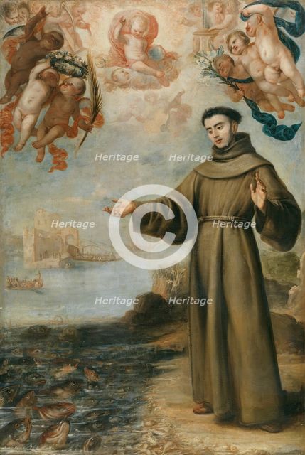 Saint Anthony preaching to the fish, 1646. Creator: Juan Carreno de Miranda.