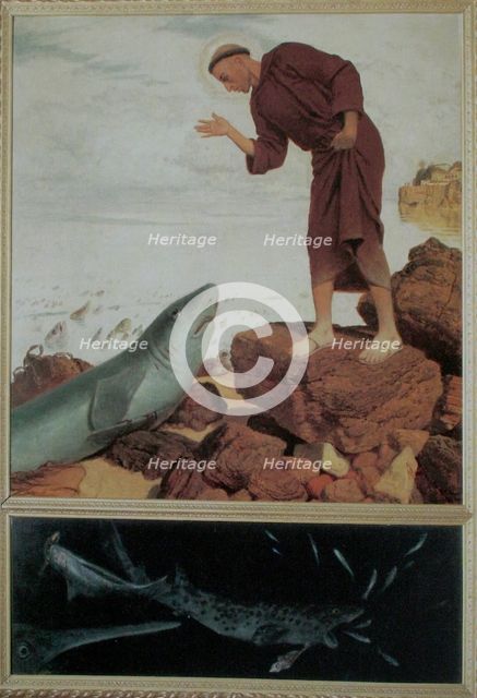 Saint Anthony Preaching to the Fish. Artist: Böcklin, Arnold (1827-1901)