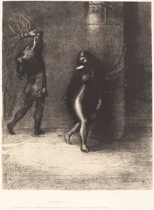 Saint-Antoine...A travers ses longs cheveux qui lui couvraient la figure, j'ai cru reconnaitre..., 1 Creator: Odilon Redon