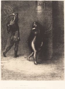 Saint-Antoine...A travers ses longs cheveux qui lui couvraient la figure, j'ai cru reconnaitre..., 1 Creator: Odilon Redon