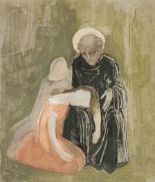 Saint and Mourning Women, sketch, 1941. Creator: Aarne Niinivirta