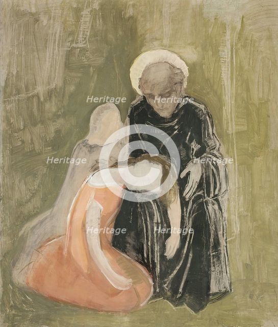 Saint and Mourning Women, sketch, 1941. Creator: Aarne Niinivirta.