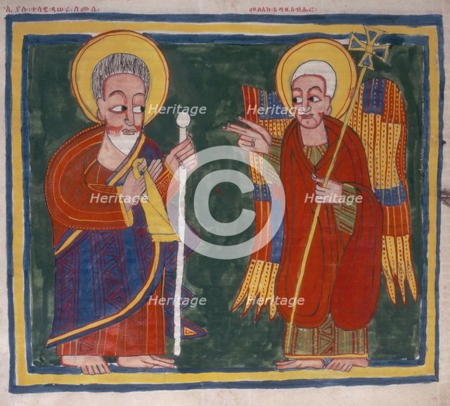 Saint and angel, 1744. Creator: Unknown.