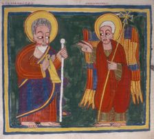 Saint and angel, 1744. Creator: Unknown