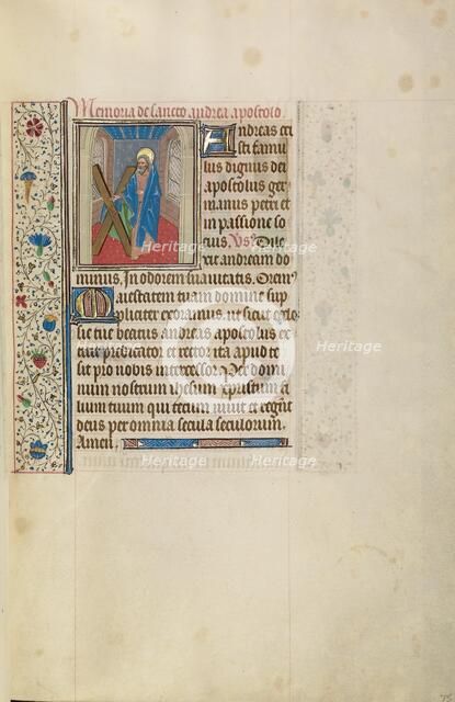 Saint Andrew; Arenberg Hours, early 1460s. Creator: Workshop of Willem Vrelant.