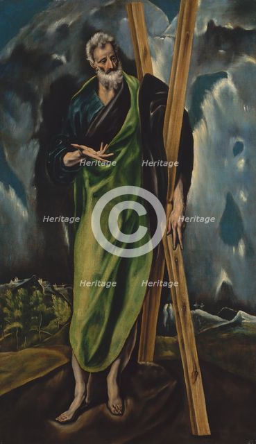 Saint Andrew, ca. 1610. Creator: Workshop of El Greco (Spanish, ca. 1610).