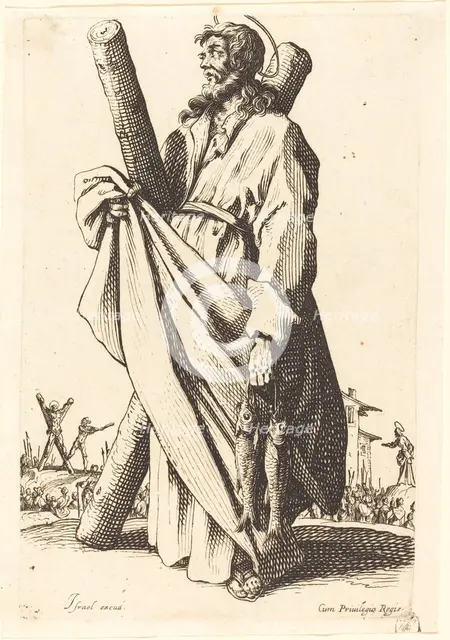 Saint Andrew, published 1631. Creator: Jacques Callot.