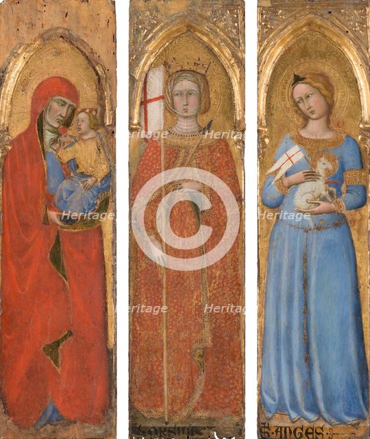 Saint Anna and the Infant Mary; Saint Ursula; Saint Agnes, c1370-1390. Creator: Andrea Vanni.