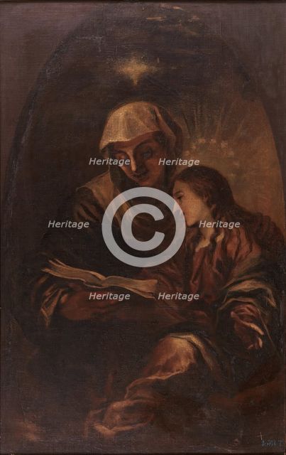 Saint Anne Teaching the Virgin to Read, 17th century. Creator: Francisco Herrera the Younger.