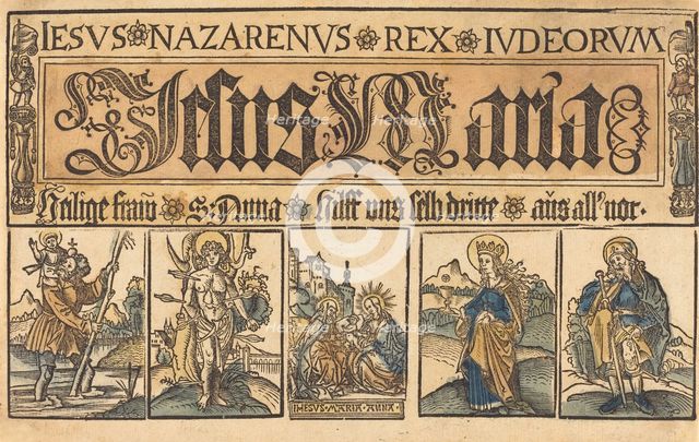 Saint Anne, The Madonna and Child and Saints Christopher, Sebastian, Clara..., c. 1500/1525. Creator: Unknown.