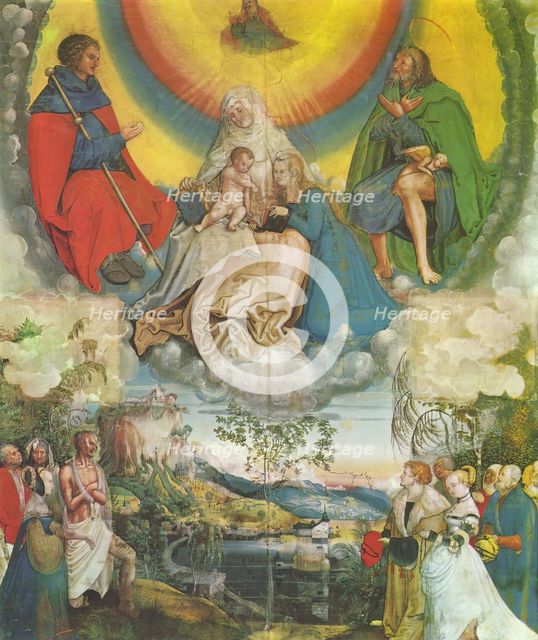 Saint Anne with the Virgin and Child, Saint James the Great and Saint Roch as..., 1515. Creator: Nicolas Manuel Deutsch.
