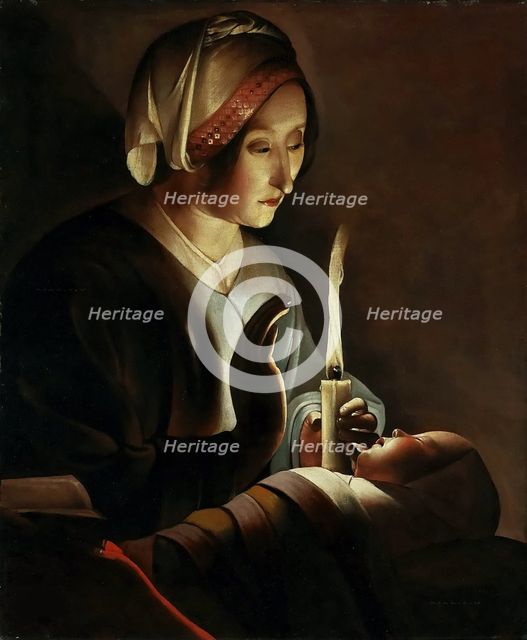 Saint Anne with the Christ Child, ca 1645-1648. Creator: La Tour, Georges, de (1583-1652).
