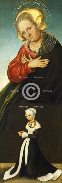 Saint Anne with the Duchess Barbara of Saxony as Donor, ca 1514. Artist: Cranach, Lucas, the Elder (1472-1553)