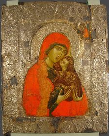 Saint Anne and Mary as child, 14th century. Artist: Russian icon