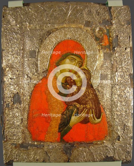 Saint Anne and Mary as child, 14th century. Artist: Russian icon  