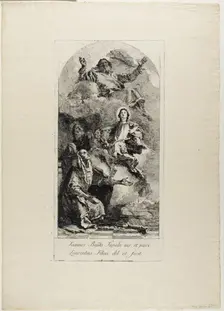 Saint Anne and Saint Joachim Offering the Virgin Mary as a Child to the Eternal Father, c.1770. Creator: Lorenzo Tiepolo