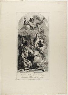 Saint Anne and Saint Joachim Offering the Virgin Mary as a Child to the Eternal Father, c.1770. Creator: Lorenzo Tiepolo