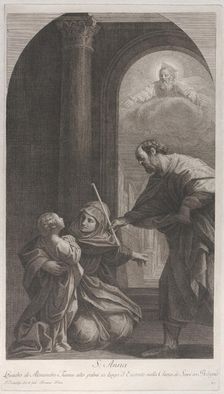 Saint Anne kneeling holding the Virgin..., 1760-1800. Creator: Giuliano Traballesi