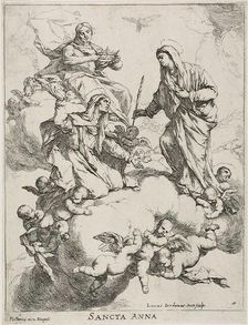 Saint Anne Received in Heaven by Christ and the Virgin, c.1653. Creator: Luca Giordano