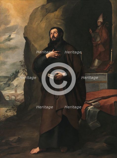 Saint Adelelmus of Burgos, c1655. Creator: Murillo, Bartolomé Estebàn (1617-1682).