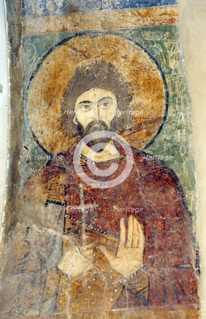 Saint Adrian. Artist: Ancient Russian frescos  