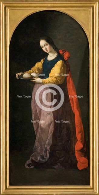 Saint Agatha, Between 1630 and 1635. Artist: Zurbarán, Francisco, de (1598-1664)