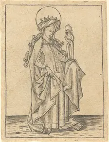 Saint Agatha, c. 1465. Creator: Israhel van Meckenem