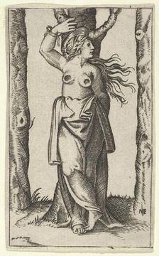 Saint Agatha tied to a tree, her breasts have been cut off, from the series Picc..., ca. 1500-1540. Creator: Anon