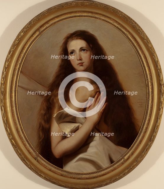 Saint Agnes, copy after Jusepe de Ribera, vol., 1868. Creator: Victorine Nordenswan.