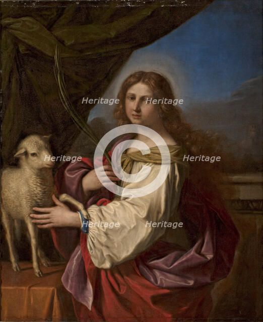 Saint Agnes, c 1650. Creator: Guercino (1591-1666).