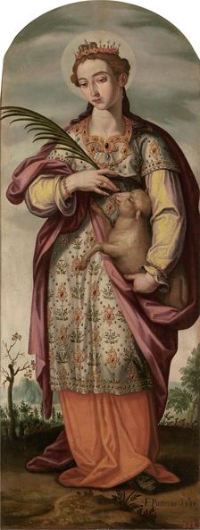 Saint Agnes of Rome, 1608. Creator: Francisco Pacheco