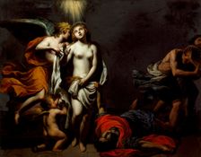 Saint Agnes Protected by an Angel, c1620. Creator: Alessandro Turchi