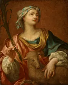 Saint Agnes with the Lamb-Copy, 18th century. Creator: Unknown