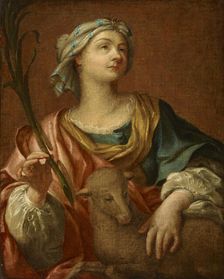 Saint Agnes with the Lamb-Copy, 18th century. Creator: Unknown