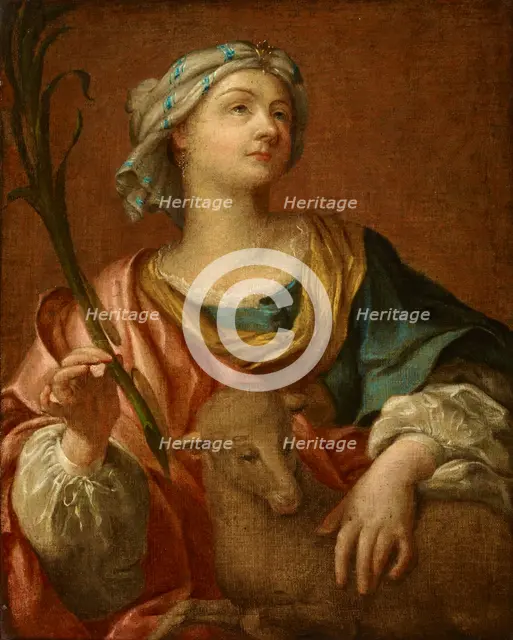 Saint Agnes with the Lamb-Copy, 18th century. Creator: Unknown.