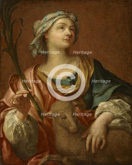 Saint Agnes with the Lamb-Copy, 18th century. Creator: Unknown.