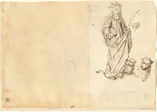Saint Agnes (verso), 1485/1495. Creator: Master of the Drapery Studies