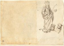 Saint Agnes (verso), 1485/1495. Creator: Master of the Drapery Studies