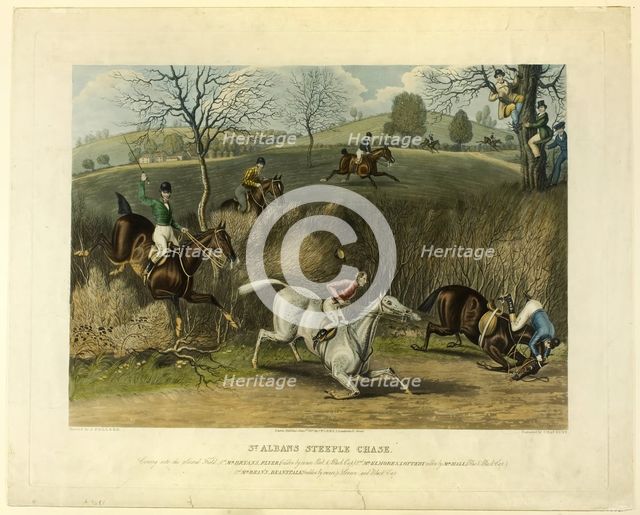 Saint Albans Steeplechase, 1837. Creator: Charles Hunt.