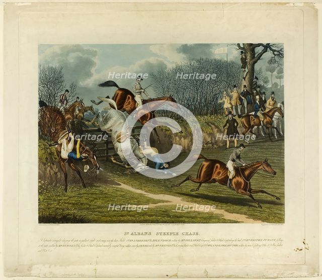 Saint Albans Steeplechase, 1837. Creator: Charles Hunt.