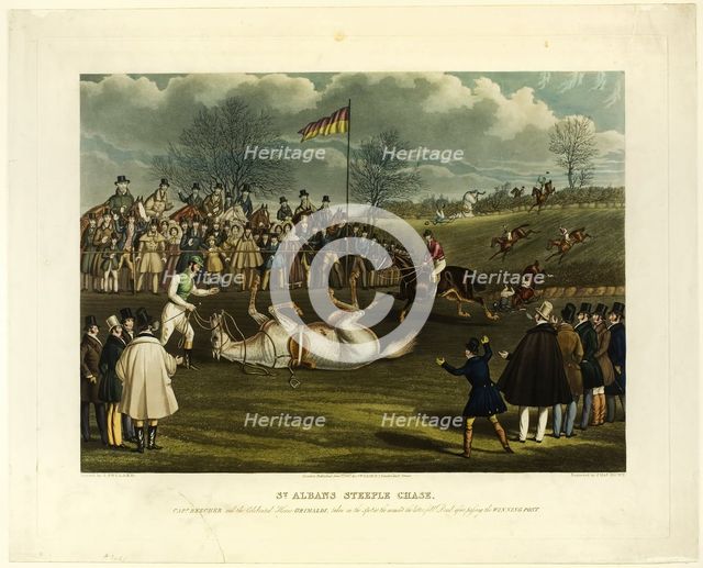 Saint Albans Steeplechase, 1837. Creator: Charles Hunt.