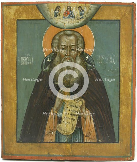 Saint Alexander Svirsky, 17th century. Creator: Russian icon.