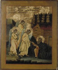 Saint Alexander Svirsky, Russian icon, 1785-1799. Creator: Unknown