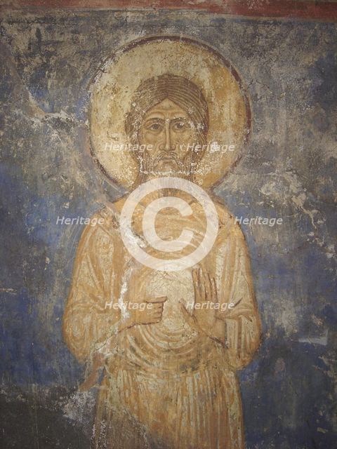 Saint Alexius von Edessa, 12th century. Artist: Ancient Russian frescos  