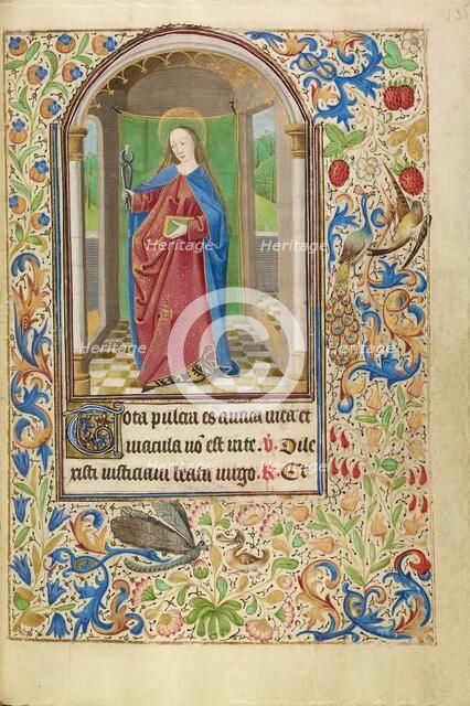 Saint Apollonia with a Book and Tongs; Book of Hours, about 1466-1470. Creator: Master of Jacques of Luxembourg.