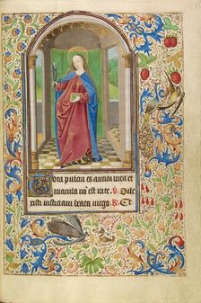 Saint Apollonia with a Book and Tongs; Book of Hours, about 1466-1470. Creator: Master of Jacques of Luxembourg