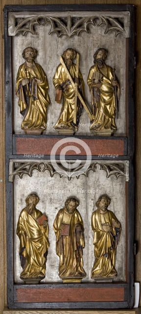 Saint Apostles, Christ-Man of Sorrows. Left Wing of the Altar Retable from Stary Zywiec, c1400. Creator: Unknown.